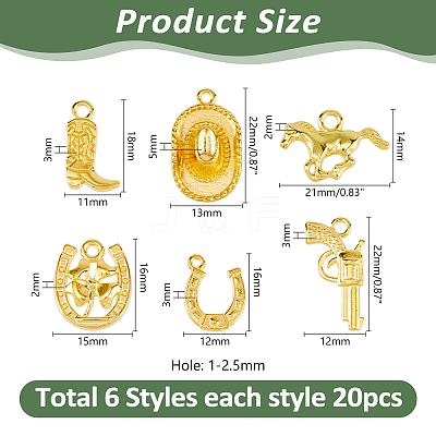 120Pcs 6 Styles Alloy Pendants FIND-HS0002-13A-1