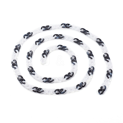Handmade Acrylic Curb Chains AJEW-JB00943-03-1