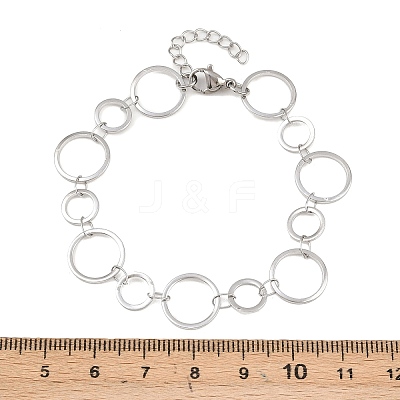 304 Stainless Steel Link Chain Bracelets for Women BJEW-P373-03B-P-1