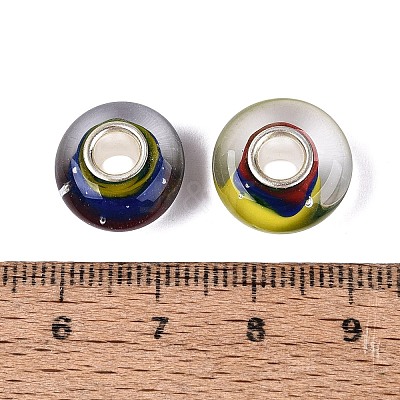 Handmade Lampwork & Brass Core European Beads LAMP-N044-08S-01-1