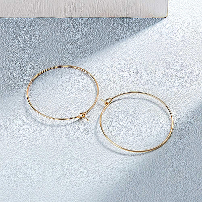Long-Lasting Plated Brass Hoop Earrings Findings KK-BC0005-10G-NF-1