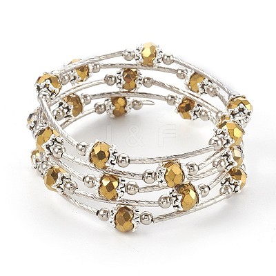 Electroplate Glass Wrap Bracelets BJEW-JB04018-02-1