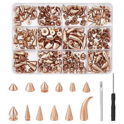 120Pcs 12 Styles Alloy Rivets Sets FIND-WR0011-56G-1