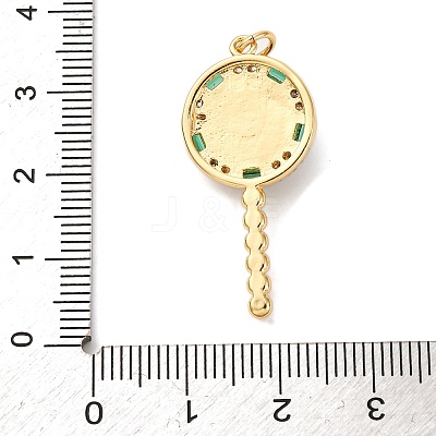 Brass Micro Pave Cubic Zirconia Pendants KK-U076-04G-02-1