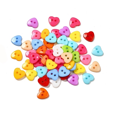 Acrylic Heart Buttons BUTT-E071-A-M-1
