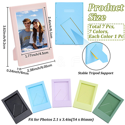 7Pcs 7 Colors Acrylic 3-inch Instant Camera Photo Frame AJEW-CP0011-28B-1