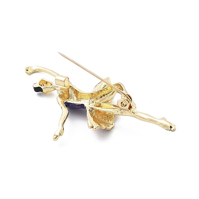 Dancer Alloy Purple & Pink Enamel Pin Brooches JEWB-C037-06G-1