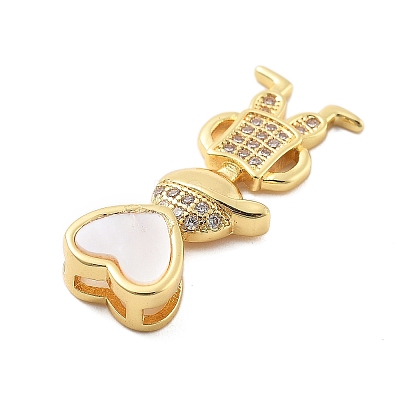 Golden Brass Micro Pave Cubic Zirconia Pendants KK-L209-100G-01-1
