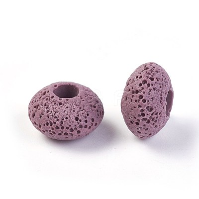 Natural Lava Rock European Beads G-I220-H02-1