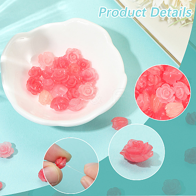 60Pcs 3 Styles Synthetic Coral Carved Beads CORA-SC0001-08-1