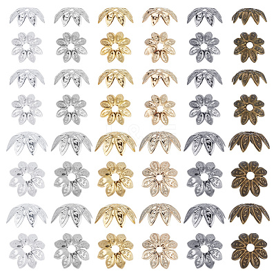 600Pcs 12 Style Iron Bead Caps IFIN-AR0001-30-1
