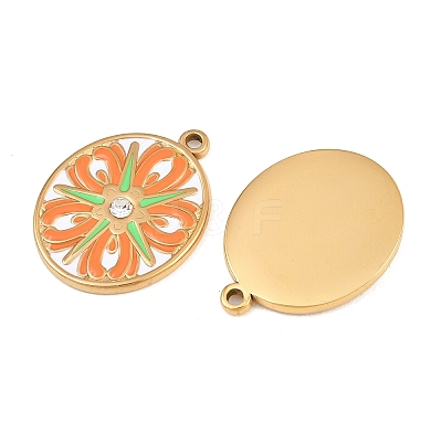 304 Stainless Steel & Enamel Pendants RB-CBA5A59-03G-03-1