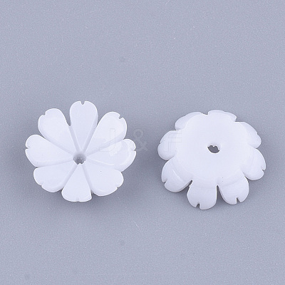 Opaque Resin Bead Caps RESI-T040-032-1