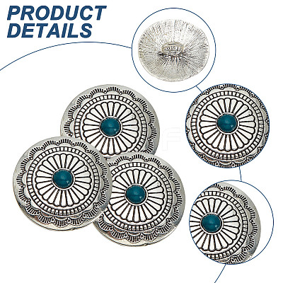 10Pcs 1-Hole Alloy & Resin Beads Buttons BUTT-HY0001-10-1