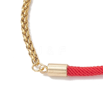 304 Stainless Steel Wheat Chains with Nylon Cord Mixed Chain Bracelets BJEW-JB13288-03-1