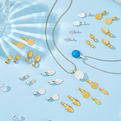 180Pcs 6 Style Tibetan Style Alloy Glue On Flat Pad Pendant Bails TIBEP-HS0001-02-1