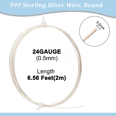 999 Fine Silver Sterling Silver Wire STER-WH0008-04B-S-1