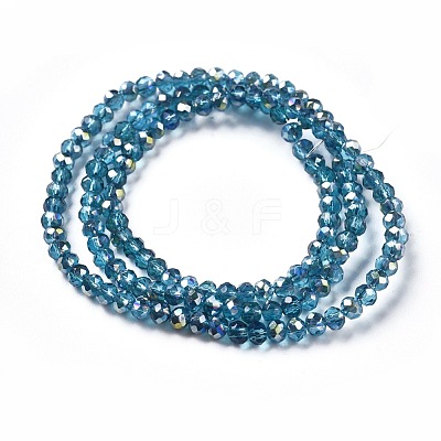 Electroplate Glass Faceted Rondelle Beads Strands EGLA-D020-3x2mm-43-1
