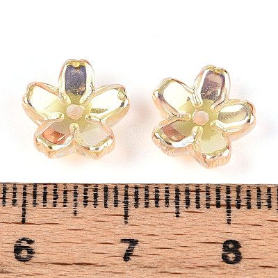 Transparent Electroplate Glass Bead Caps EGLA-N015-01C-1