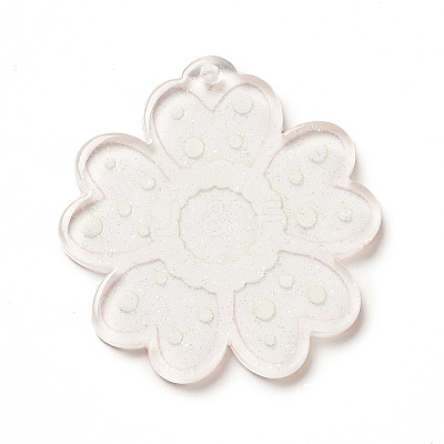 Transparent Printed Acrylic Pendants OACR-B003-02G-1