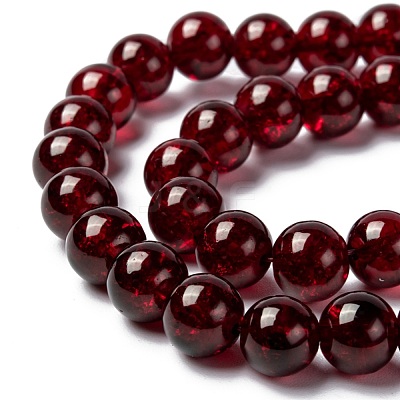 Crackle Glass Beads Strands CCG-Q001-8mm-18-1
