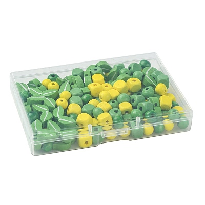 140Pcs 6 Styles Spray Painted Wooden Beads WOOD-FS0002-54-1