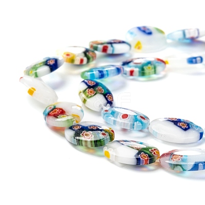Handmade Millefiori Glass Beads Strands LK137-1