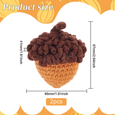Crochet Woolen Yarn Acorns Pendant Decorations HJEW-WH0007-15-1