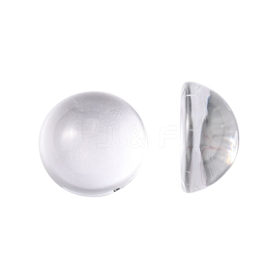 Transparent Half Round Glass Cabochons GGLA-R027-12mm-1