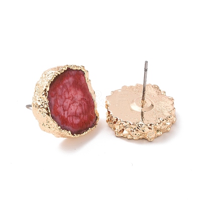 Natural Dyed Quartz Stud Earrings EJEW-P166-B-1