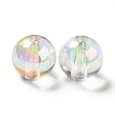 Two Tone UV Plating Rainbow Iridescent Acrylic Beads TACR-D010-03A-01-1