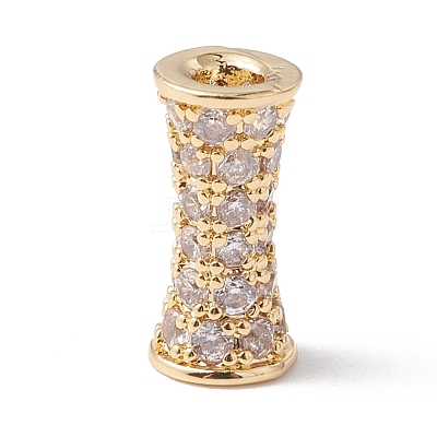 Eco-Friendly Rack Plating Brass Micro Pave Cubic Zirconia Beads KK-F835-26B-G-1