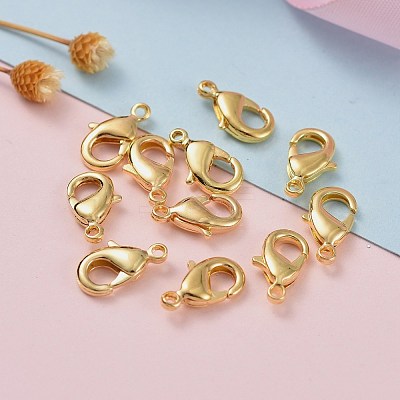 Brass Lobster Claw Clasps X-KK-902-G-NF-1