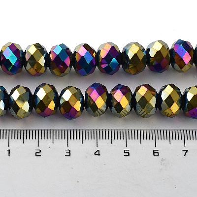 Electroplate Glass Beads Strands GR8X12MMY-M-1