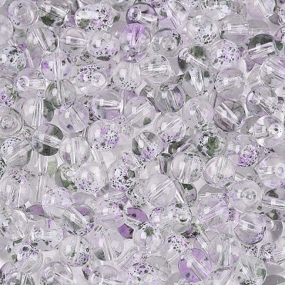 Baking Paint Transparent Glass Beads DGLA-T004-08B-1