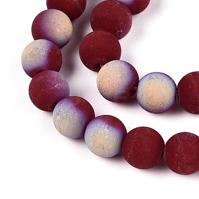 Frosted Opaque Glass Beads Strands LS-GLAA-T032-P8mm-MBB05-1
