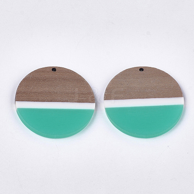 Resin & Walnut Wood Pendants RESI-S358-72B-1