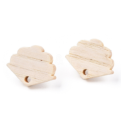 Ash Wood Stud Earring Findings EJEW-N017-011P-1