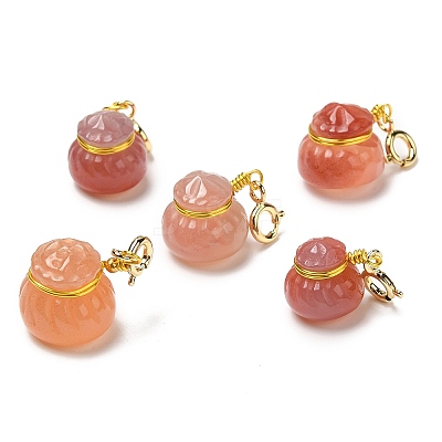 Natural Agate Money Bag Pendant Decoration G-K341-17G-1