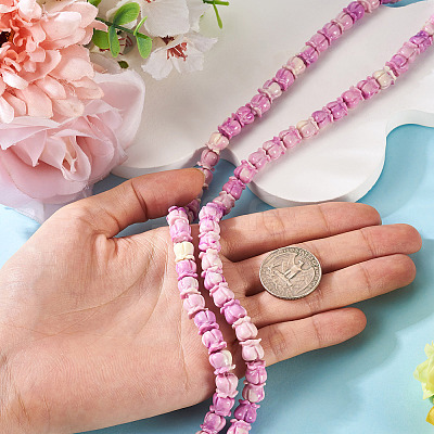 2 Strands Synthetic Coral Dyed Carved Beads Strands SHEL-TA0001-31-1