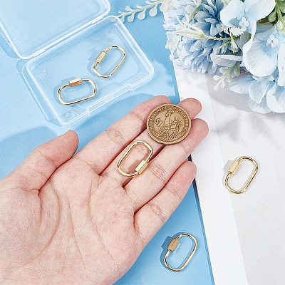 5Pcs Brass Screw Carabiner Lock Charms KK-UN0002-02-1