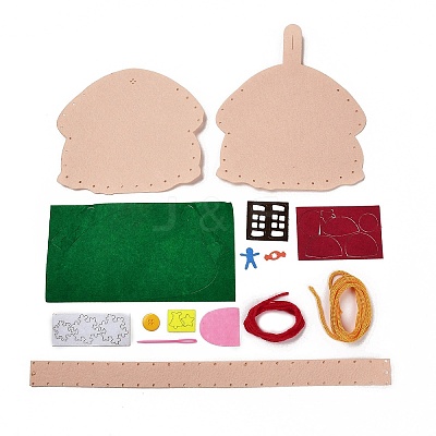 DIY Non-woven Christmas Theme Bag Kits DIY-Q031-01D-1