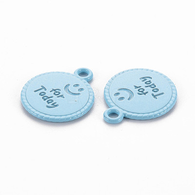 Spray Painted Alloy Pendants PALLOY-Q433-030A-RS-1