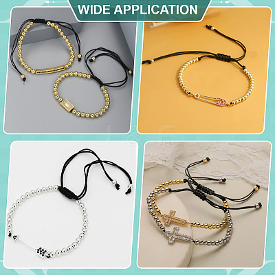 10Pcs 2 Colors Nylon Thread Cord Braided Bead Bracelet Making MAK-ME0001-08-1