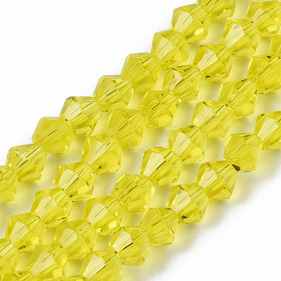 Faceted Bicone Glass Beads Strands EGLA-P017-3mm-05-1