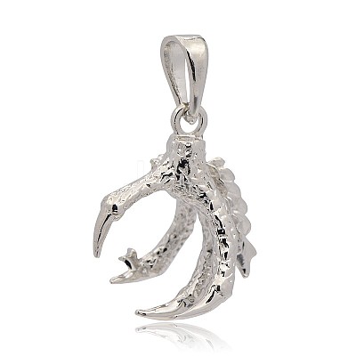 Platinum Plated Alloy Rhinestone Pendants PALLOY-J561-02P-1