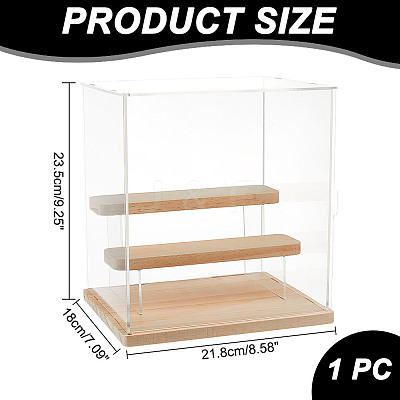 3-Tier Rectangle Clear Acrylic Minifigures Display Boxes ODIS-WH0017-104B-1
