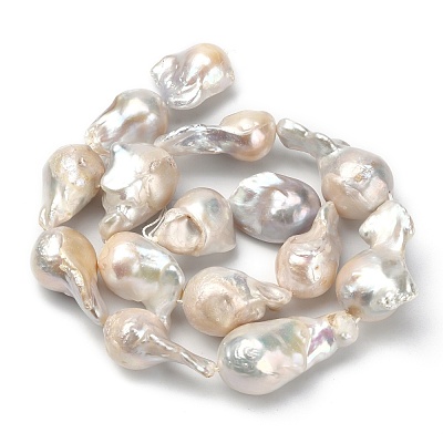 Natural Baroque Pearl Keshi Pearl Beads Strands PEAR-Q015-017-1