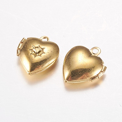 Brass Locket Pendants X-EC1173-G-1