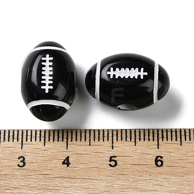 Spray Printed Opaque Acrylic European Beads SACR-P031-28B-03-1
